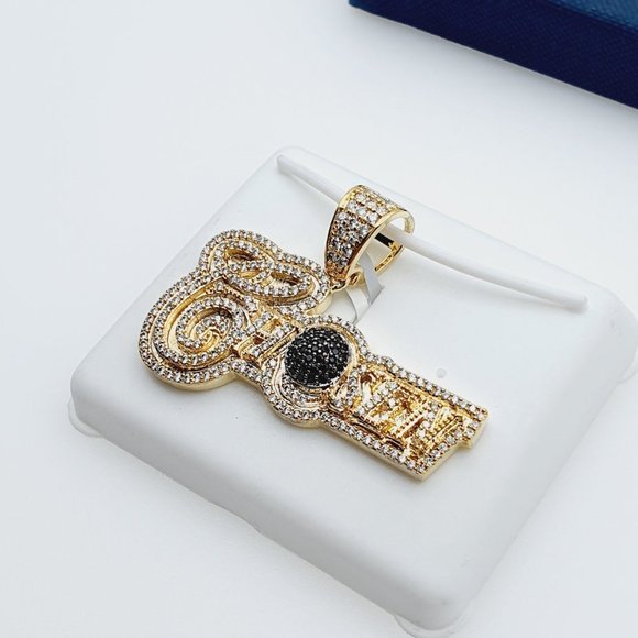 "14K Gold Plated Cubic Zircon Pendant, EVBRS544 - Picture 8 of 11